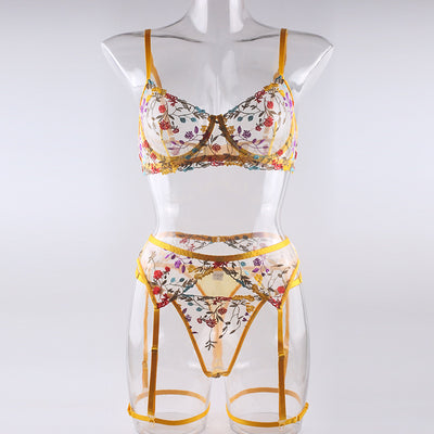 Conjunto Sensual de Lencería con Encaje Transparente y Ligas - 3 Piezas - Image 18
