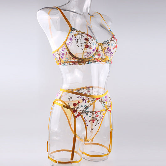 Conjunto Sensual de Lencería con Encaje Transparente y Ligas - 3 Piezas - Image 19