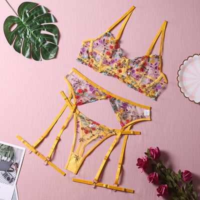 Conjunto Sensual de Lencería con Encaje Transparente y Ligas - 3 Piezas - Image 21