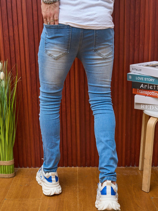 Jeans Slim Fit Rotos de Verano para Hombre con Stretch - Image 8