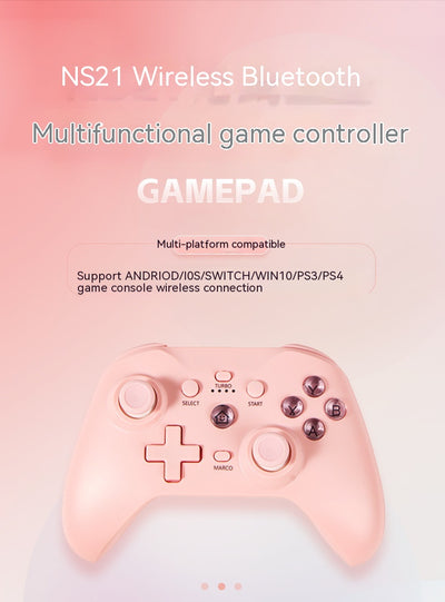 Blue Bluetooth wireless game controller with black joysticks and buttons for Android, iOS, PC, and Switch. - Image 14