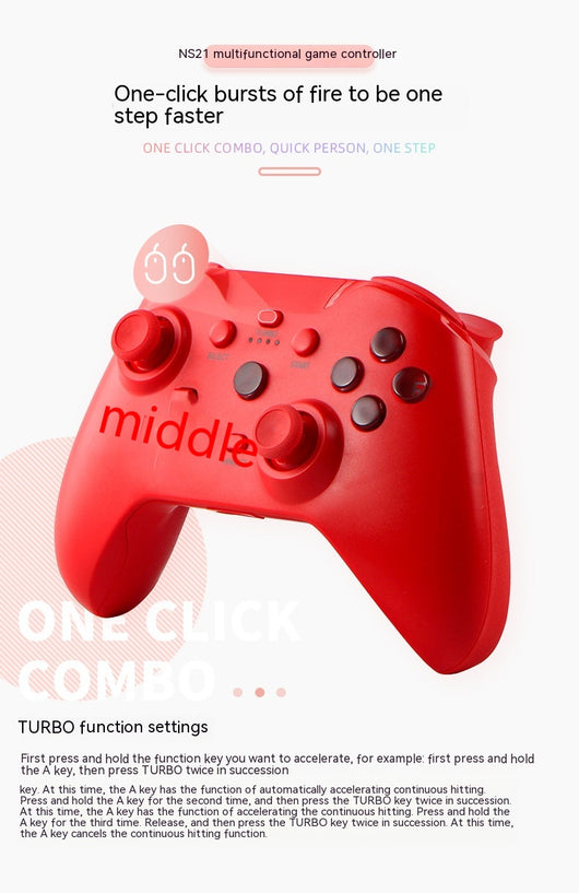 Blue Bluetooth wireless game controller with black joysticks and buttons for Android, iOS, PC, and Switch. - Image 15