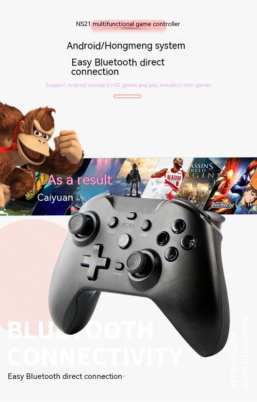 Blue Bluetooth wireless game controller with black joysticks and buttons for Android, iOS, PC, and Switch. - Image 18