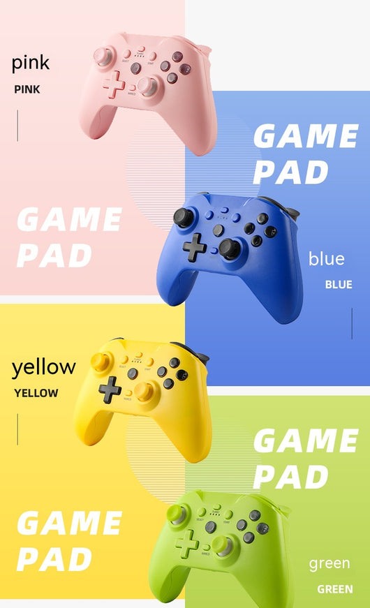 Blue Bluetooth wireless game controller with black joysticks and buttons for Android, iOS, PC, and Switch. - Image 20