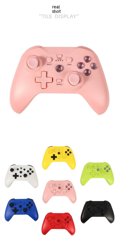 Blue Bluetooth wireless game controller with black joysticks and buttons for Android, iOS, PC, and Switch. - Image 21