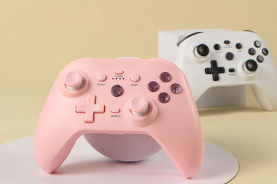 Blue Bluetooth wireless game controller with black joysticks and buttons for Android, iOS, PC, and Switch. - Image 22