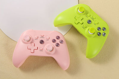 Blue Bluetooth wireless game controller with black joysticks and buttons for Android, iOS, PC, and Switch. - Image 23