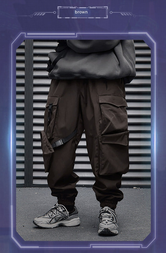 Pantalones Cargo Jogger Holgados con Bolsillos y Cinta Lateral para Hombre - Image 10