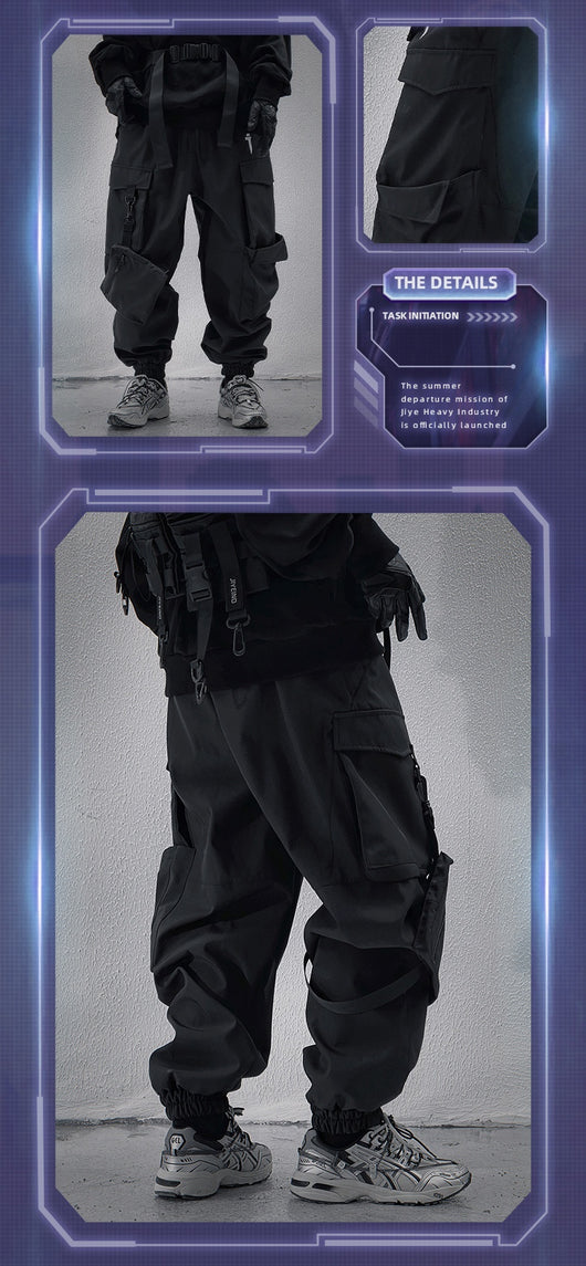 Pantalones Cargo Jogger Holgados con Bolsillos y Cinta Lateral para Hombre - Image 14