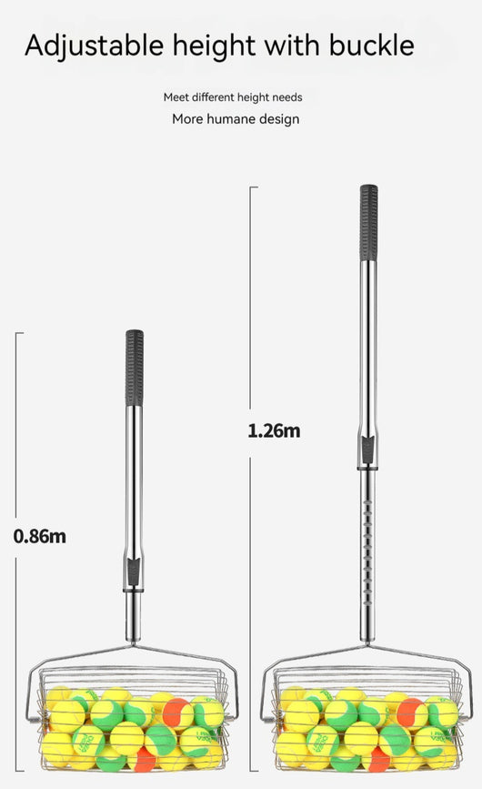 Recogedor de Pelotas de Tenis Acero Inoxidable Ajustable - Image 7