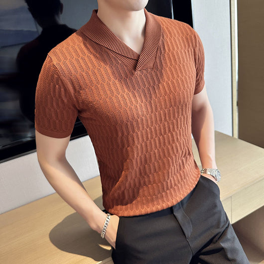 Playera de Cuello Solapa Hueca Manga Corta - Image 18