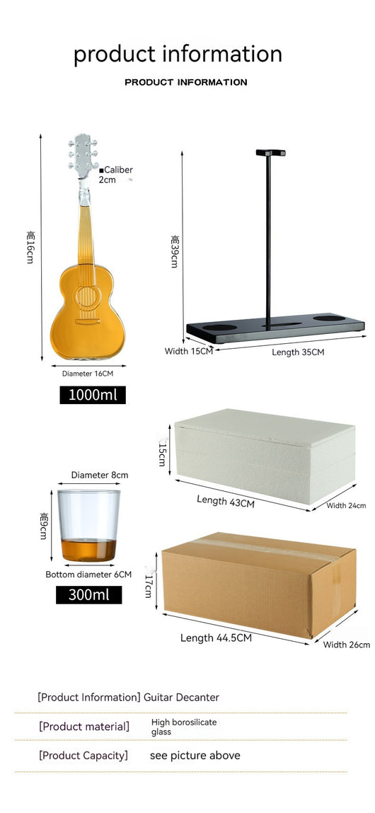 Set Decantador Guitarra en Vidrio Borosilicato Premium - Image 11