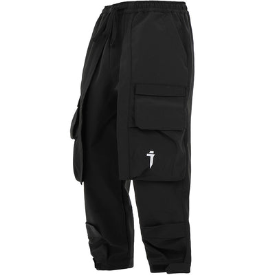Pantalones Casuales Negros Holgados con Múltiples Bolsillos para Hombre - Image 13