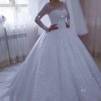 Vestido de Novia Talla Grande con Falda Tul Adelgazante y Cola - Image 8