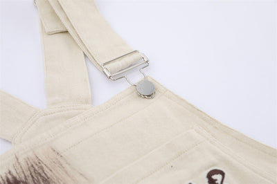 Pantalón Denim con Tirantes y Diseño Graffiti para Hombre - Image 21