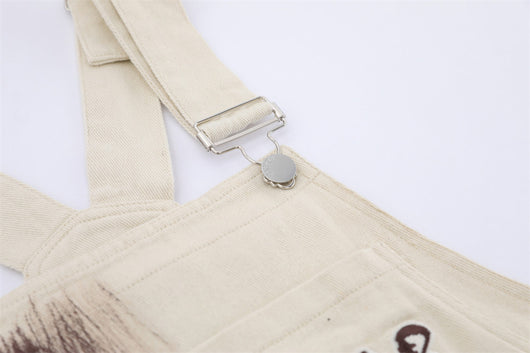 Pantalón Denim con Tirantes y Diseño Graffiti para Hombre - Image 21