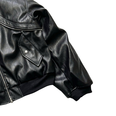Chaqueta Acolchada de Cuero con Mangas Sueltas y Cierre - Corte Moderno - Image 10