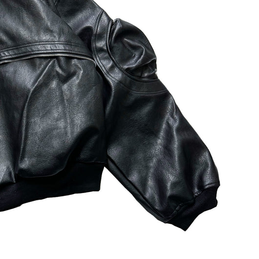 Chaqueta Acolchada de Cuero con Mangas Sueltas y Cierre - Corte Moderno - Image 12