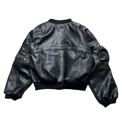 Chaqueta Acolchada de Cuero con Mangas Sueltas y Cierre - Corte Moderno - Image 13