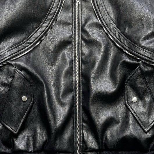 Chaqueta Acolchada de Cuero con Mangas Sueltas y Cierre - Corte Moderno - Image 15