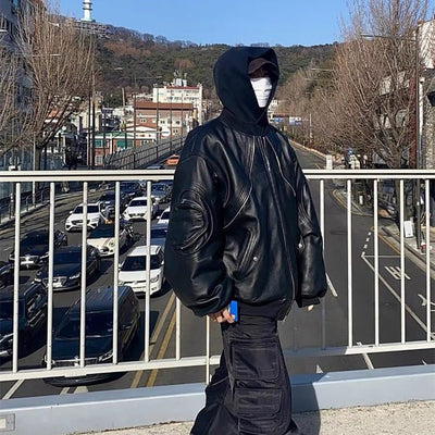 Chaqueta Acolchada de Cuero con Mangas Sueltas y Cierre - Corte Moderno - Image 16