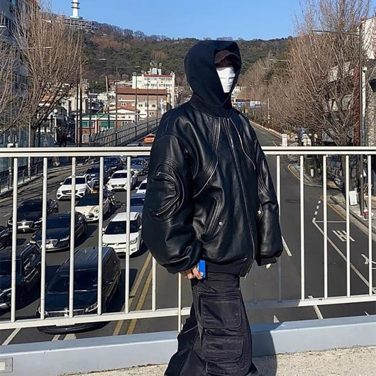 Chaqueta Acolchada de Cuero con Mangas Sueltas y Cierre - Corte Moderno - Image 16