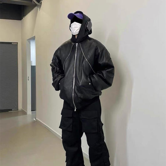 Chaqueta Acolchada de Cuero con Mangas Sueltas y Cierre - Corte Moderno - Image 18