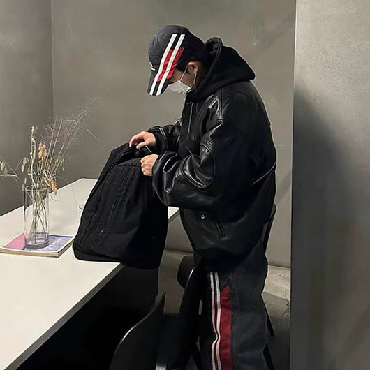 Chaqueta Acolchada de Cuero con Mangas Sueltas y Cierre - Corte Moderno - Image 21