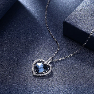 Collar de Cristal para Mujer con Corazón de Diamante en Plata Esterlina S925 - Image 10