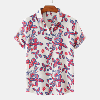 Camisa Estampada de Manga Corta para Hombre con Diseño Floral - Image 18