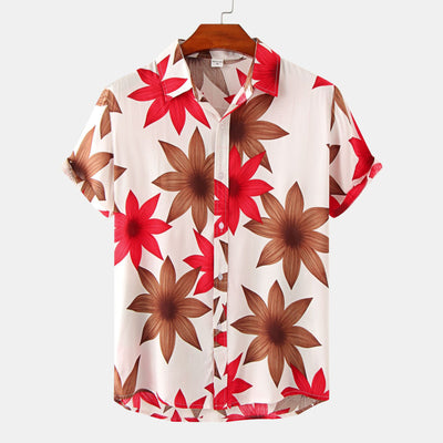 Camisa Estampada de Manga Corta para Hombre con Diseño Floral - Image 20