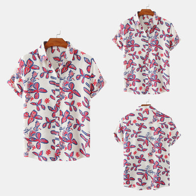Camisa Estampada de Manga Corta para Hombre con Diseño Floral - Image 23