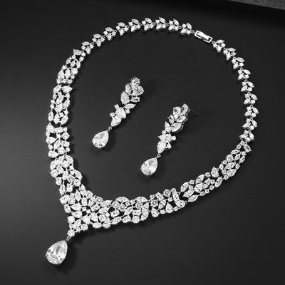 Conjunto de Collar y Aretes de Circonita para Novia - Image 18