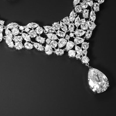 Conjunto de Collar y Aretes de Circonita para Novia - Image 21