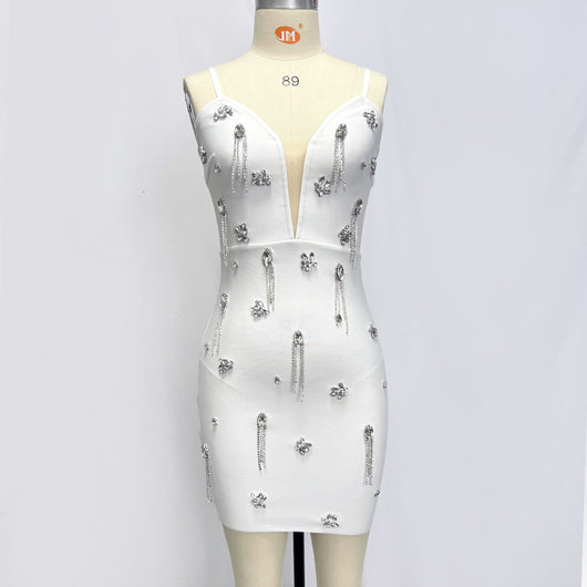 Vestido Blanco Ajustado con Efecto Vendaje - Image 16