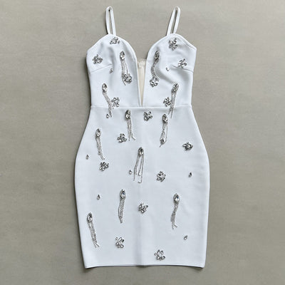 Vestido Blanco Ajustado con Efecto Vendaje - Image 18