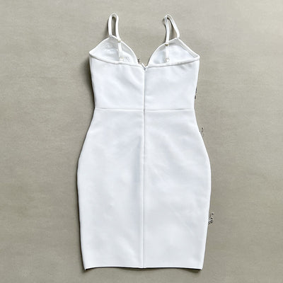Vestido Blanco Ajustado con Efecto Vendaje - Image 19