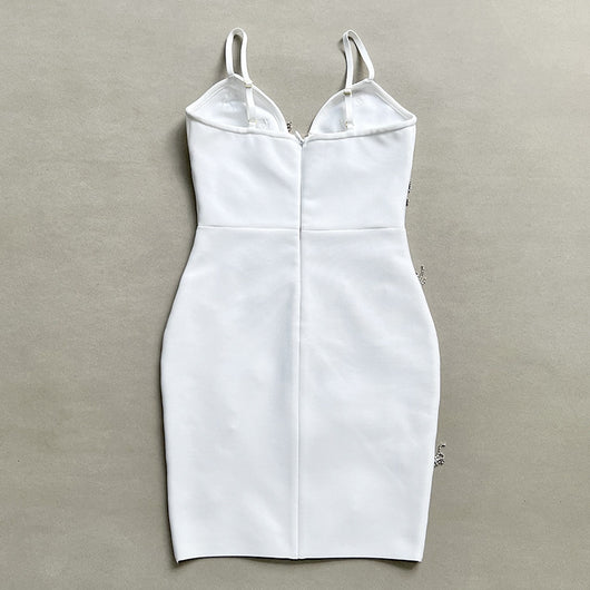 Vestido Blanco Ajustado con Efecto Vendaje - Image 19