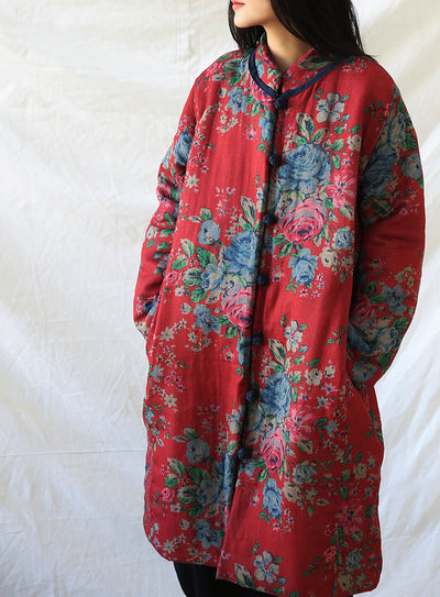Abrigo Retro Floral de Algodón y Lino para Mujer - Estilo Vintage - Image 28