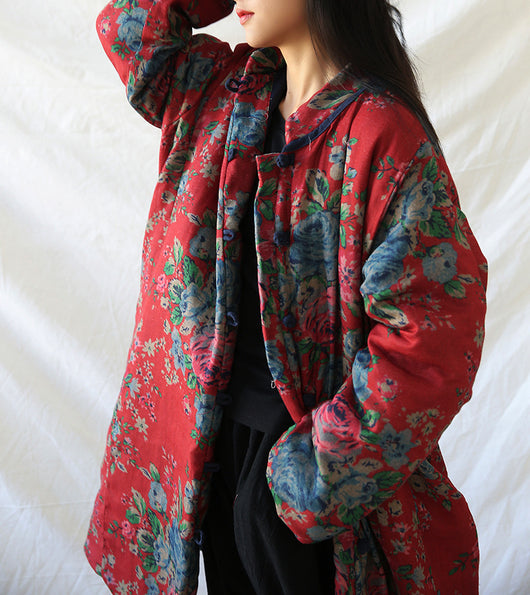 Abrigo Retro Floral de Algodón y Lino para Mujer - Estilo Vintage - Image 31