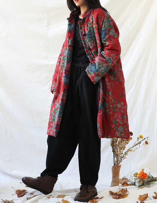Abrigo Retro Floral de Algodón y Lino para Mujer - Estilo Vintage - Image 32