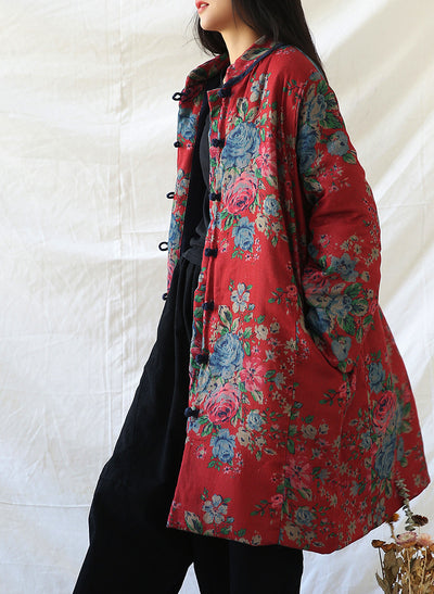 Abrigo Retro Floral de Algodón y Lino para Mujer - Estilo Vintage - Image 38
