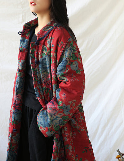 Abrigo Retro Floral de Algodón y Lino para Mujer - Estilo Vintage - Image 41