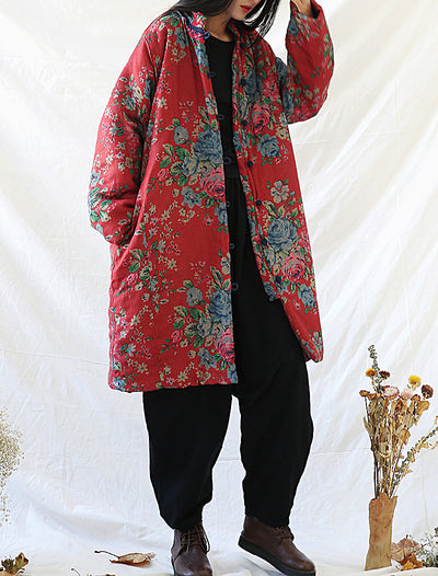 Abrigo Retro Floral de Algodón y Lino para Mujer - Estilo Vintage - Image 45
