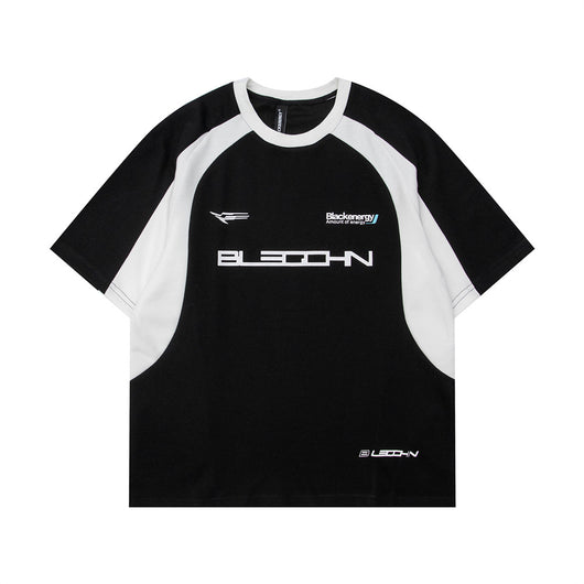 Camiseta Suelta de Cuello Redondo con Letra - Manga Corta - Image 27