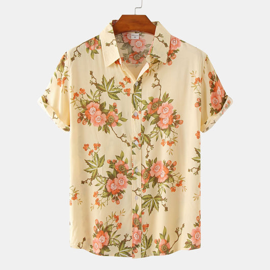 Camisa Estampada de Manga Corta para Hombre con Diseño Floral - Image 27