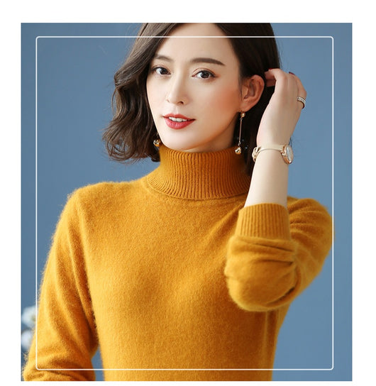 Suéter Cuello Alto Holgado en Cashmere y Terciopelo Mink - Image 19
