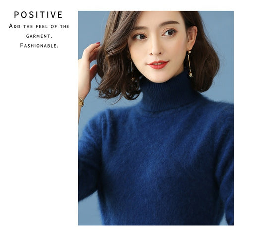 Suéter Cuello Alto Holgado en Cashmere y Terciopelo Mink - Image 30