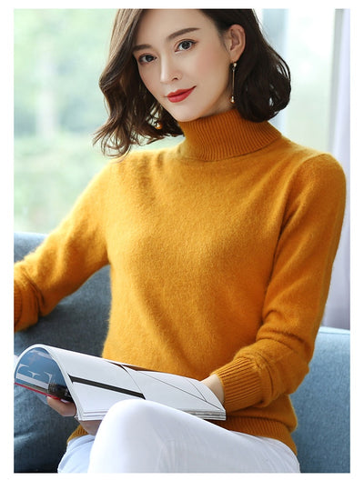 Suéter Cuello Alto Holgado en Cashmere y Terciopelo Mink - Image 31