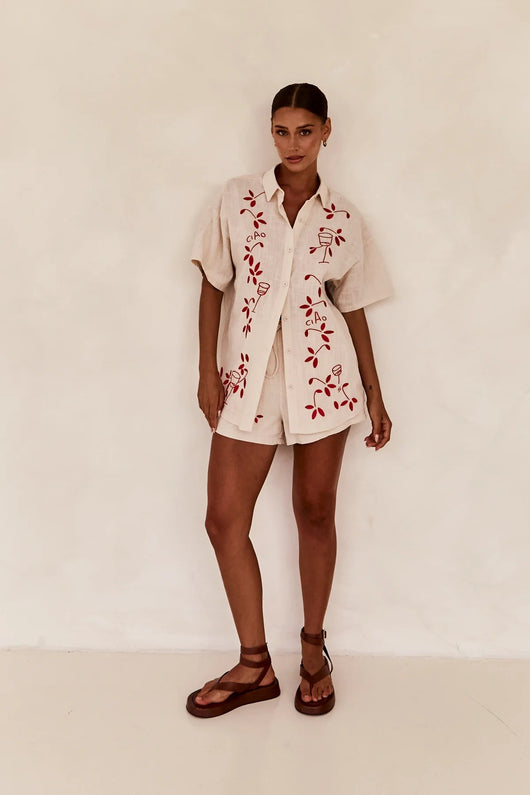 Conjunto Casual de Camisa Corta con Bordado 3D y Textura - Image 65
